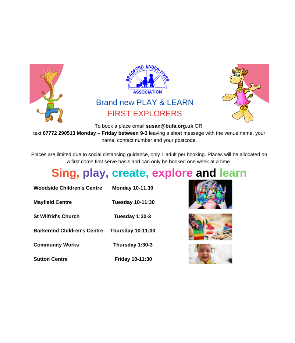 Play and Learn sessions – First Explorers